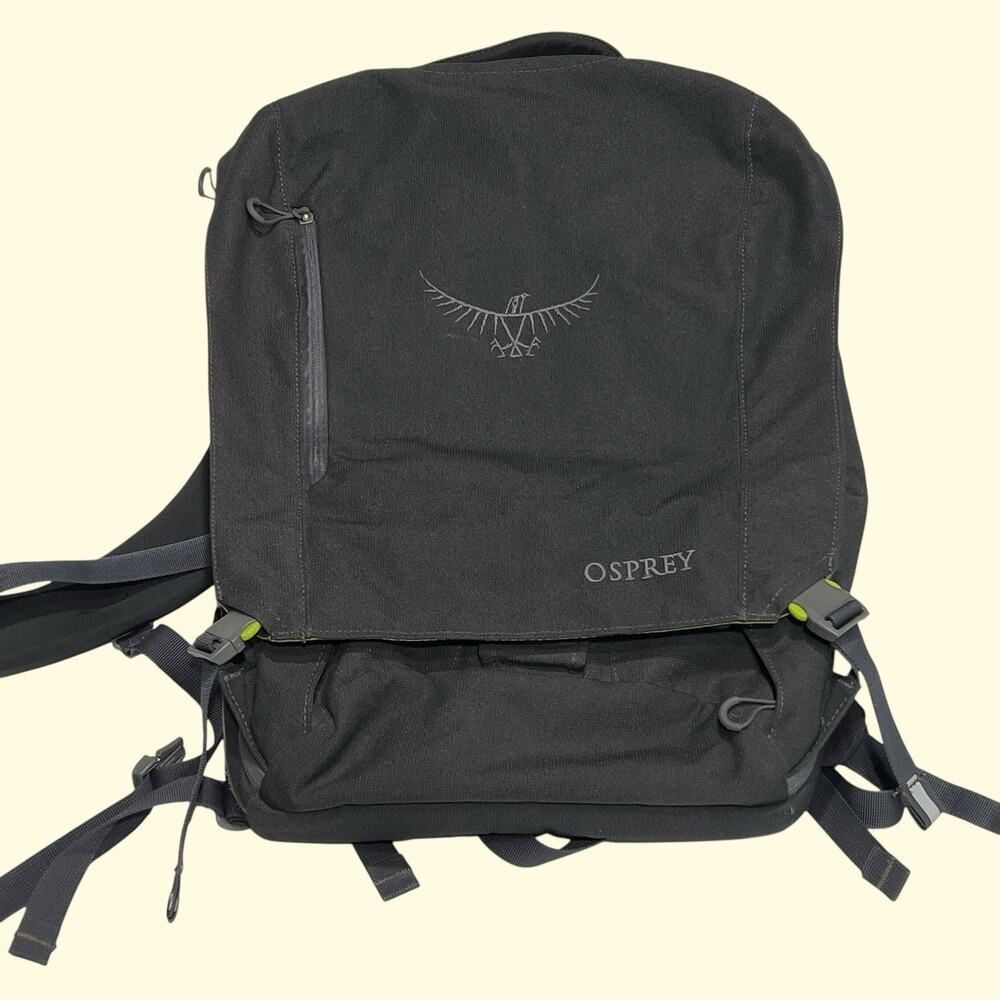 Osprey Transporter Panel Loader Backpack Charcoal Gray 20L Lime Green Laptop